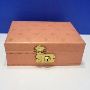 Vintage Pink Mele Small Jewelry Box Velvet Lined